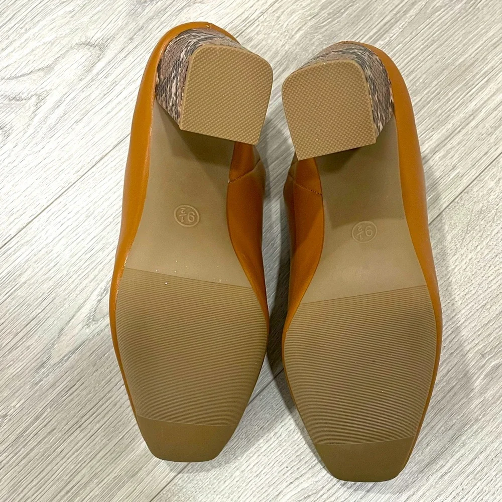 Stunning Women's Paula Mule Heels Cognac - Picture 9 of 11